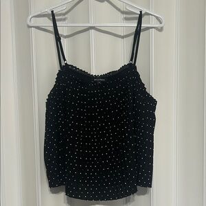 William B - Polka Dot Pleated Crop Top – Size Medium - LIKE NEW